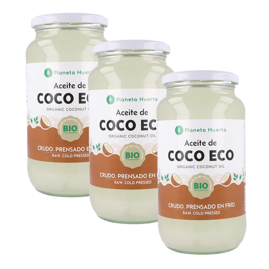 Pack 3x Natives Kokosnussöl ECO Planeta Huerto 1L