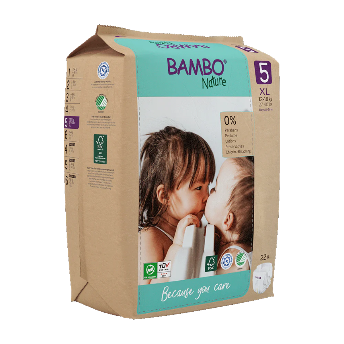 6er-Pack Bambo Nature Windeln T5 (12-18 kg) 22 Stück