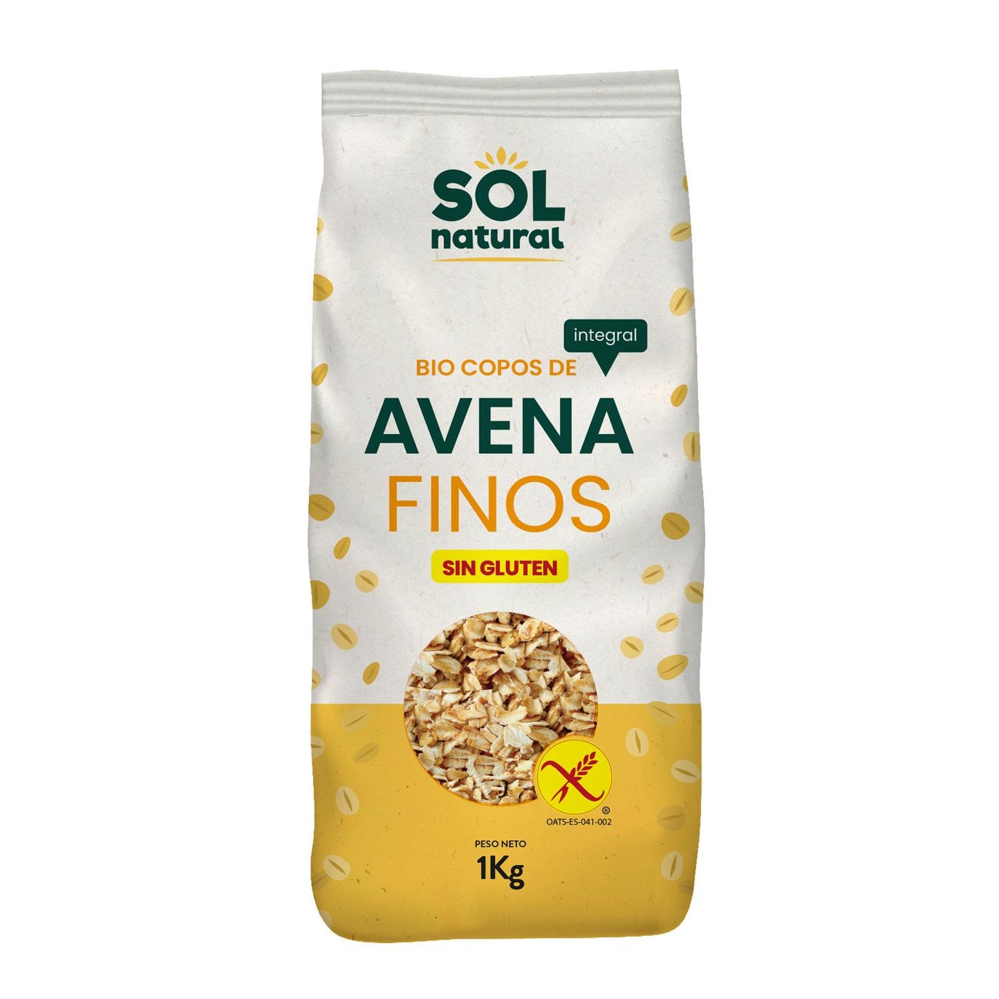 Glutenfria ekologiska fullkornsflingor Sol Natural 500 g