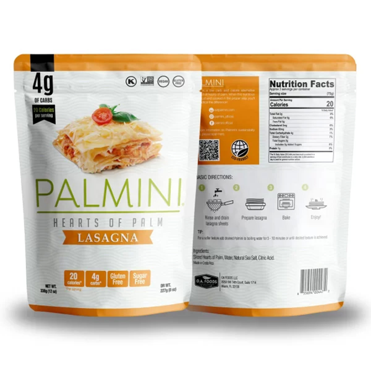 Makaron Lasagna z sercem palmy Palmini 338 g