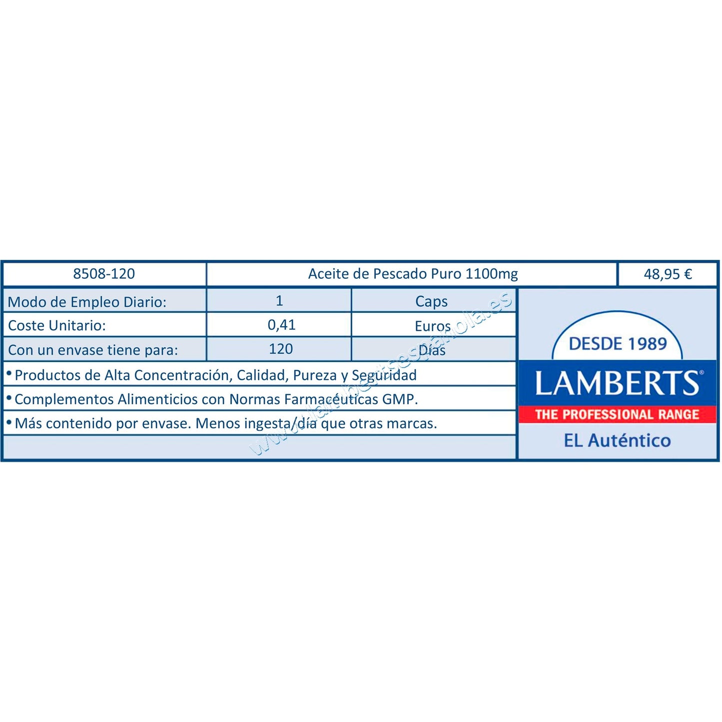 Pure visolie, Lamberts 120 capsules