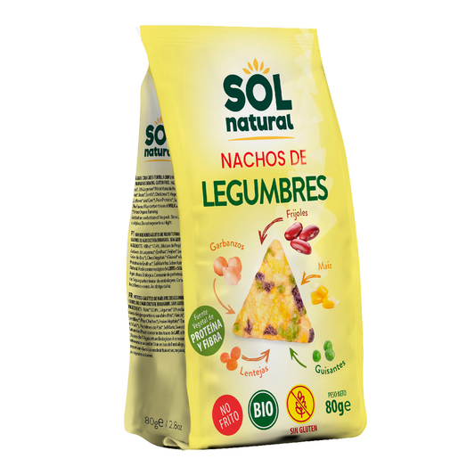 Glutenfria ekologiska bönnachos Sol Natural 80 g
