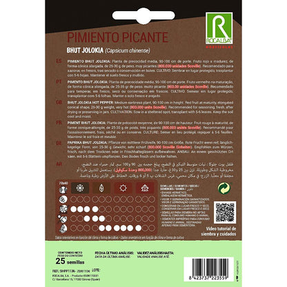 Nasiona ostrej papryczki Bhut Jolokia Rocalba