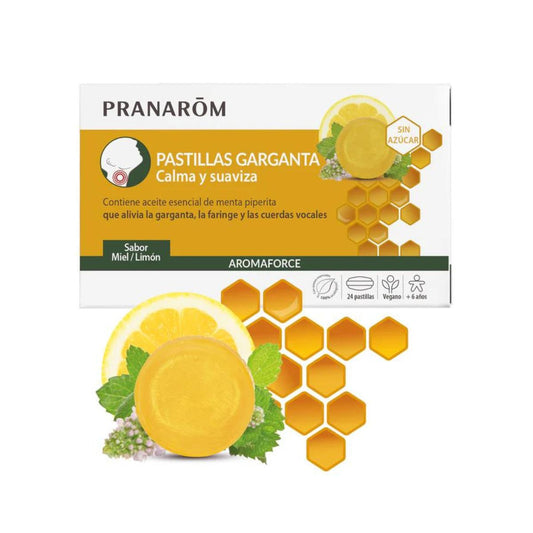 Pranarôm Honey/Lemon Throat Lozenges, 24 lozenges