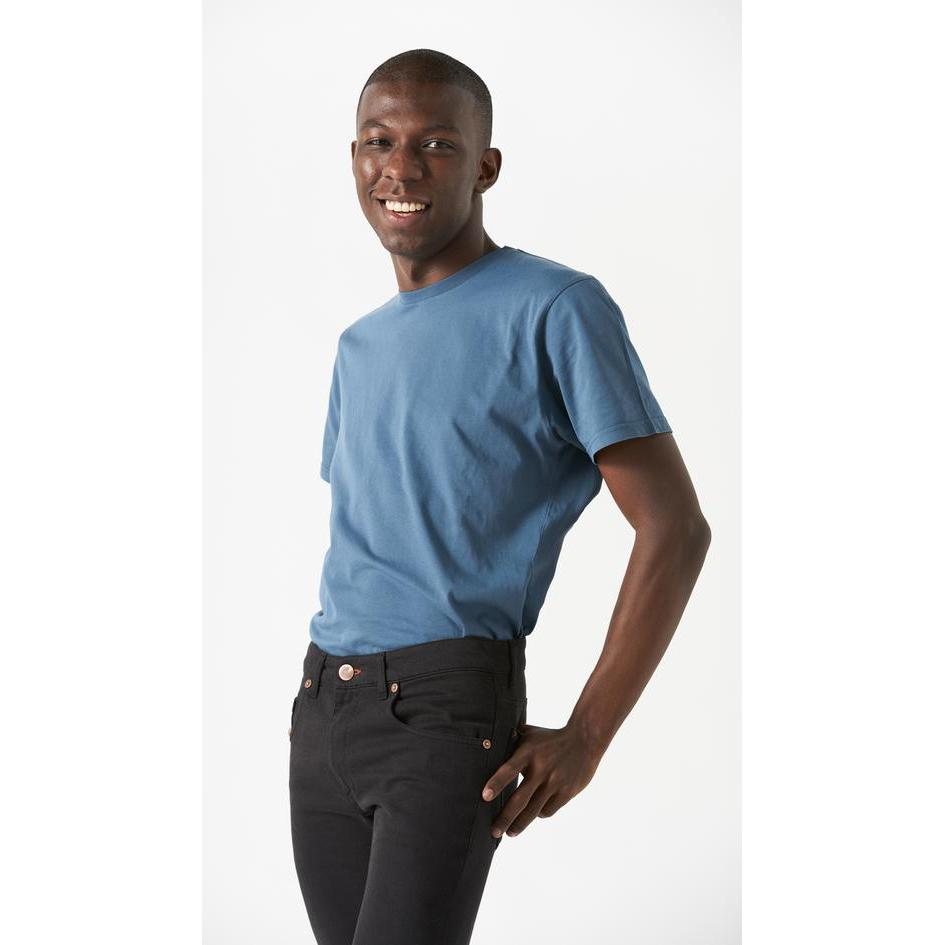 T-shirt bleu en coton biologique pour homme Minimalism XL