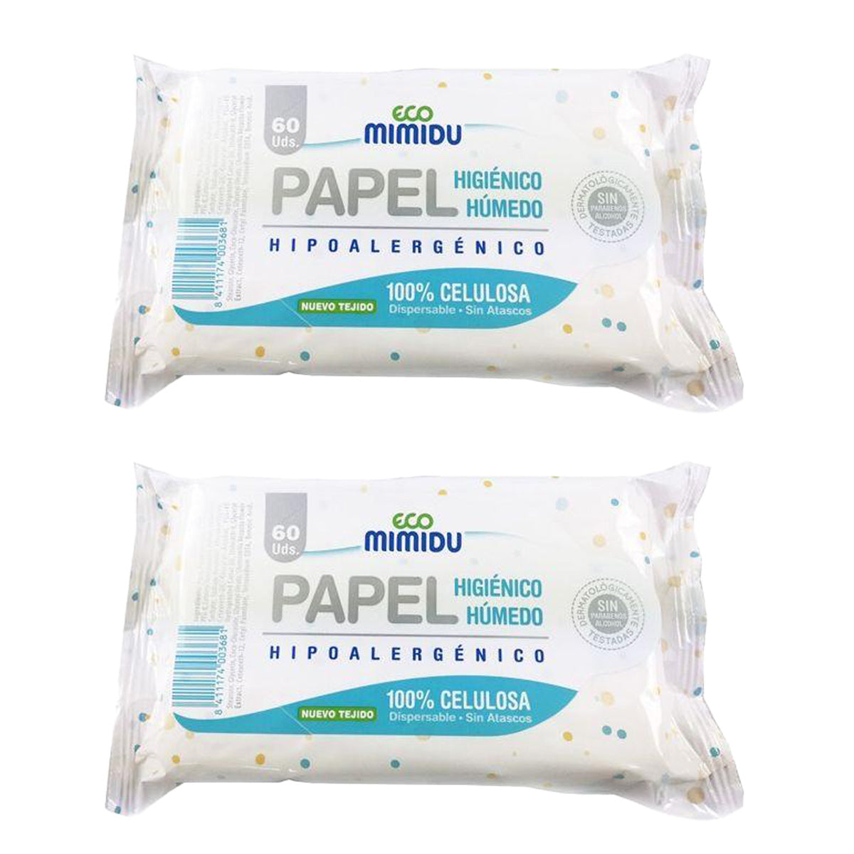 2er-Pack Mimidu ECO Feuchttücher 60 Stück