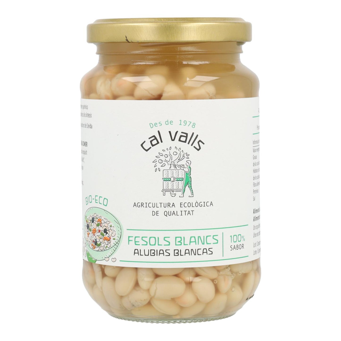 Cal Valls Bio-gekochte weiße Bohnen 350 g