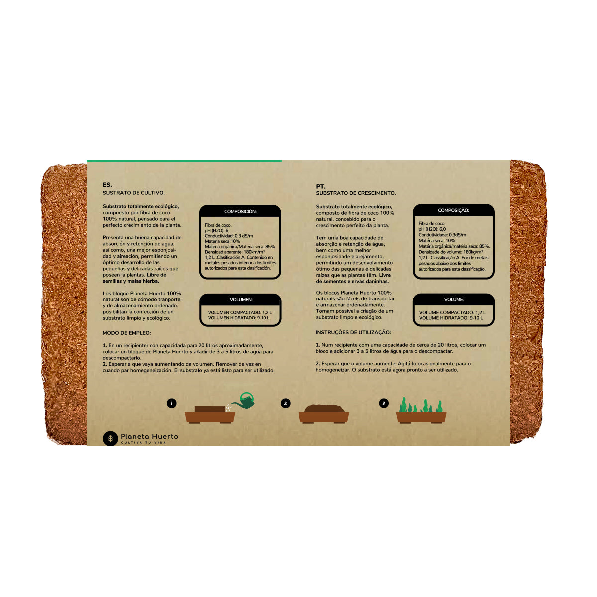 Substrate Coco Fibre Planeta Huerto 9 Litres