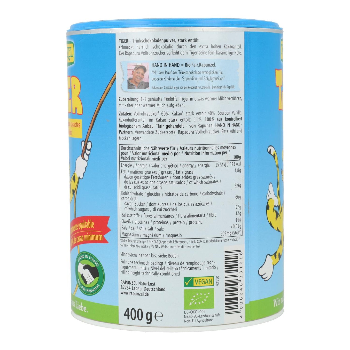 Cacao soluble Tiger Rapunzel 400 g