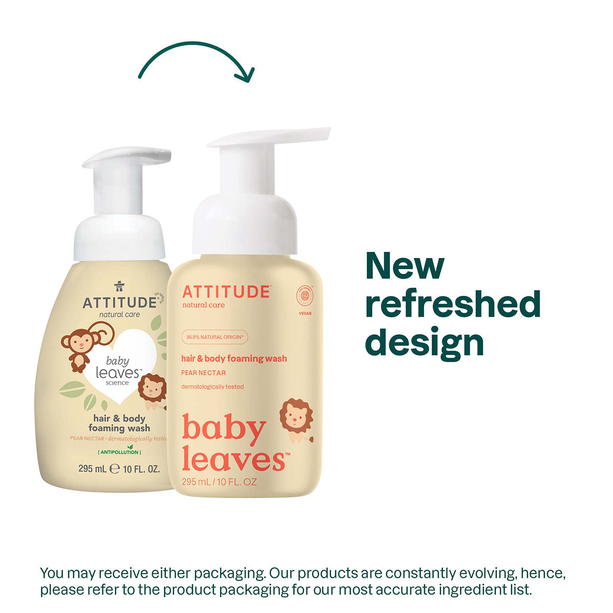 Attitude 295 ml 2-in-1 Baby Shampoo and Gel with Pear Nectar Fragrance