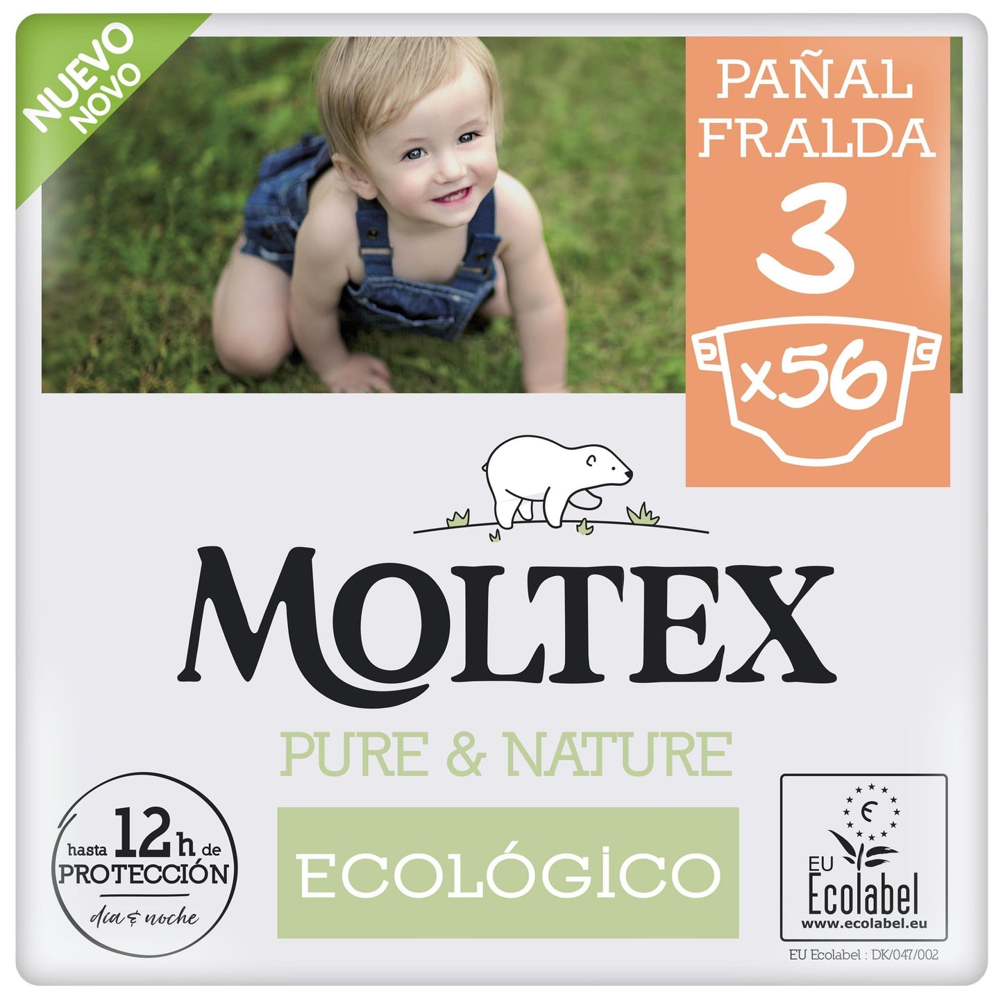 Couches T3 (4-10 kg)  Moltex Pure & Nature, 56 unités