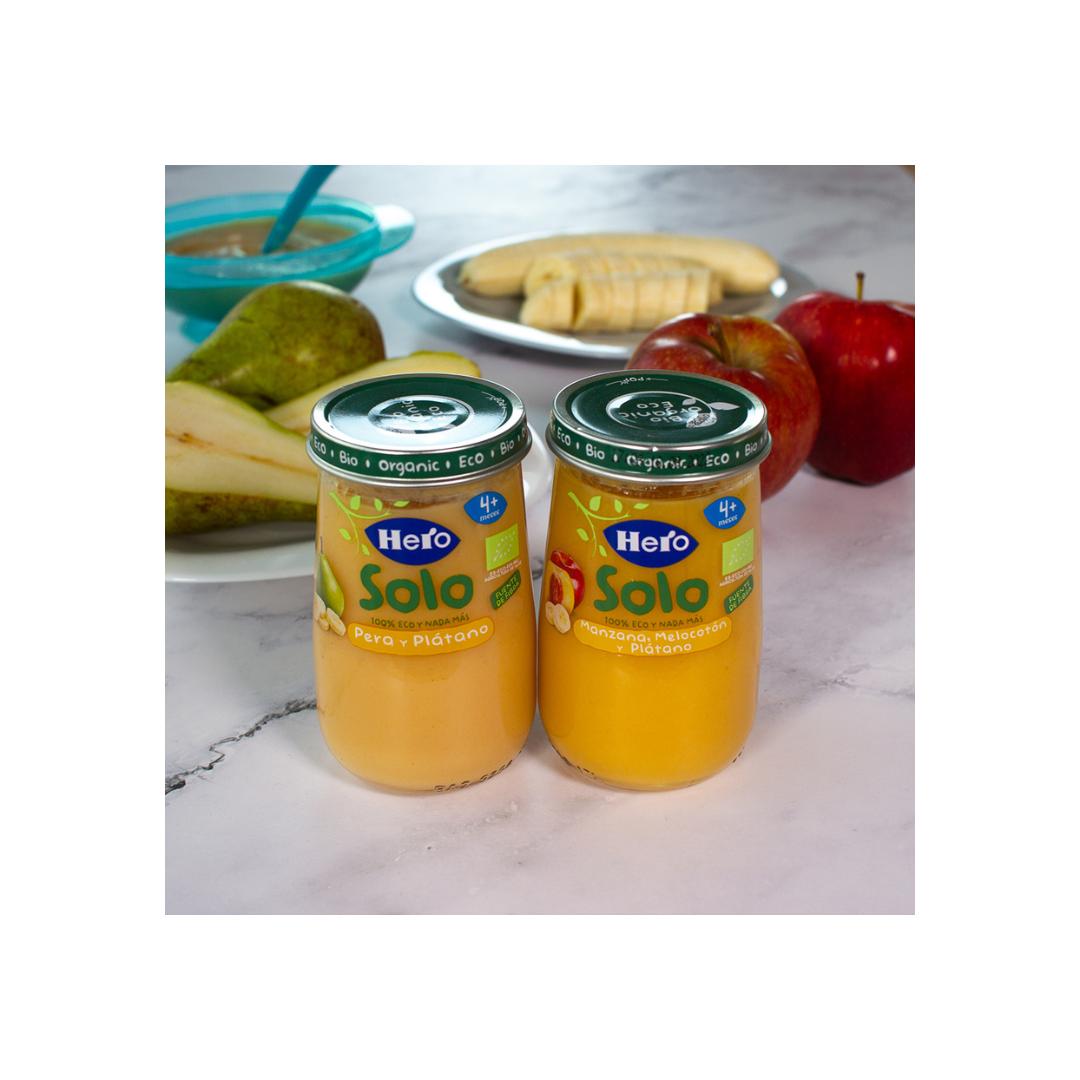 Burk med ekologisk äpple, persika och banan 190 g-Hero Baby