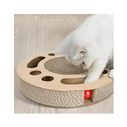 Grattoir circulaire multifonction pour chats avec herbe à chat Nobleza