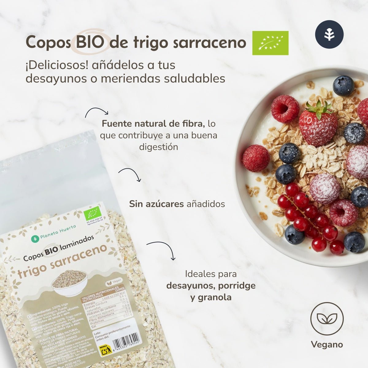 Flocons de sarrasin Eco Planeta Huerto 500 g