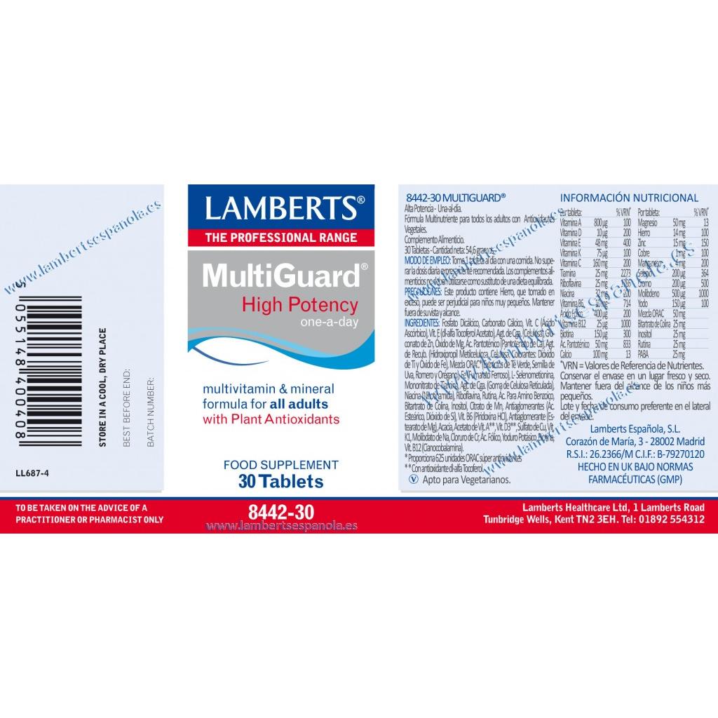 MultiGuard. Vitamine e minerali + miscela ORAC, Lamberts 90 compresse