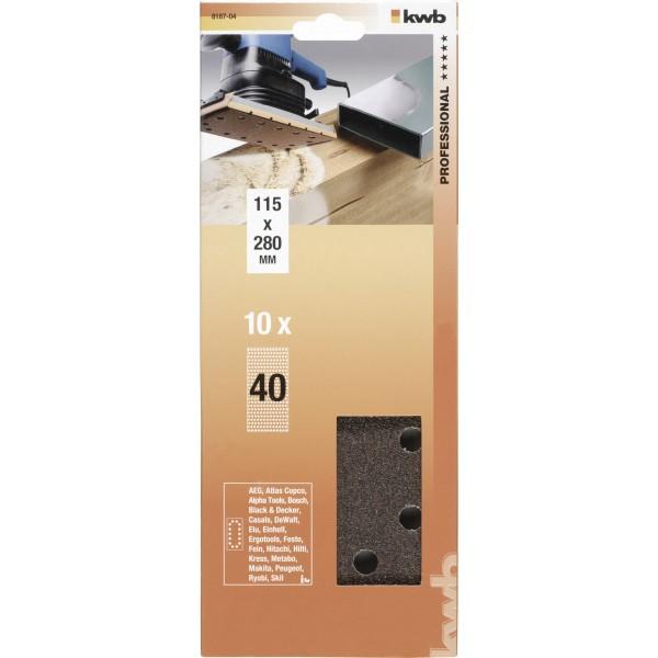 10 sanding sheets for orbital sander 115 x 280 mm GR 240
