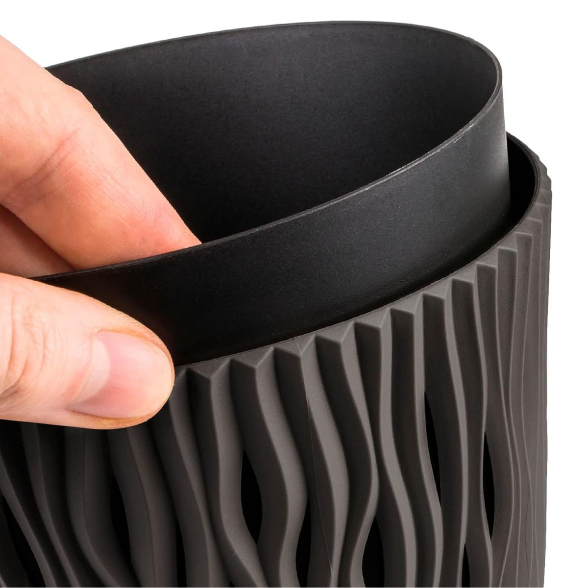 Pot Duna avec insert gris taupe D 16 x 14