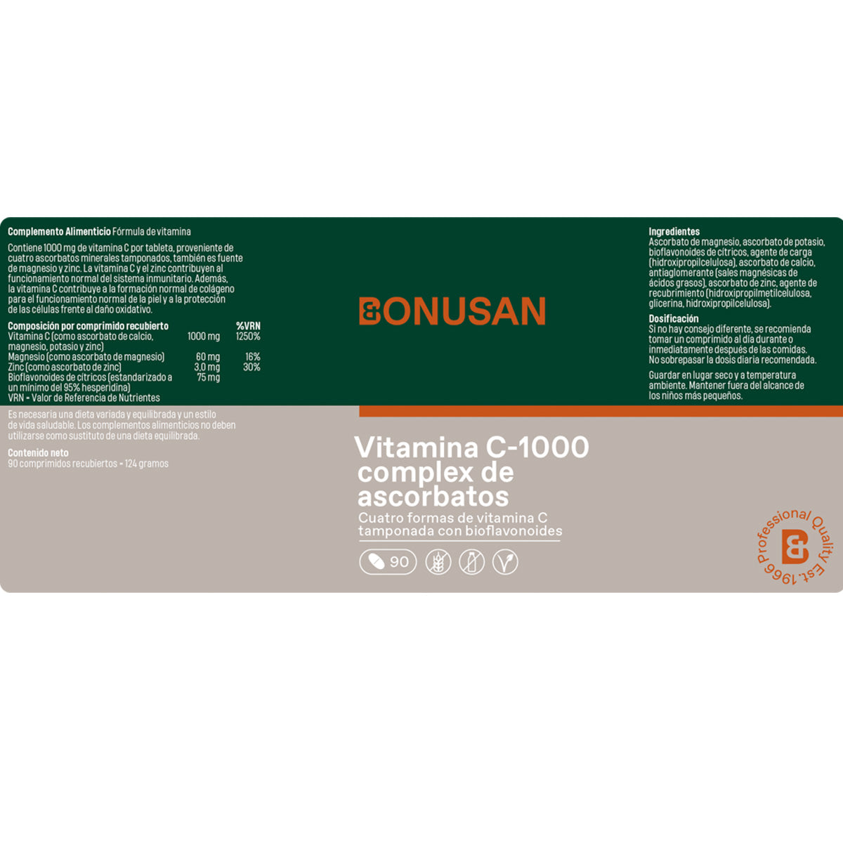 Vitamin C-1000 complex of ascorbates, Bonusan 30