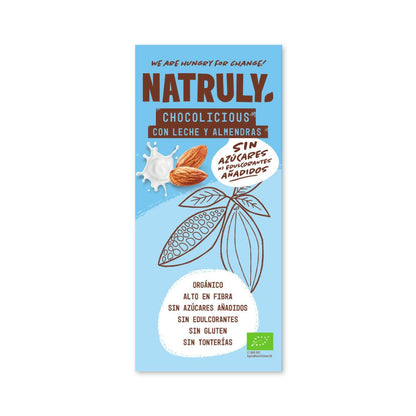Natruly Chocolicious BIO-Milchschokoladentafel mit Mandeln 85 g