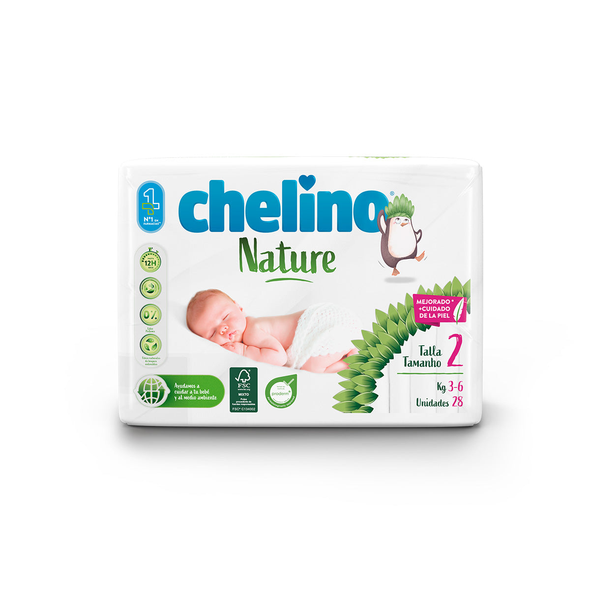 Pack of 6 Chelino Nature Nappies Size 2 3-6 kg 28 units