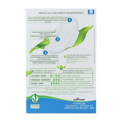 Assorbenti giornalieri con ali in confezione singola Organyc 10 pezzi