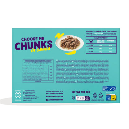 Multipack 24 x 85 g Pezzetti in salsa Cibo umido Edgard & Cooper