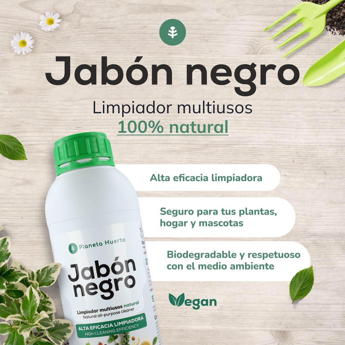Savon potassique noir Planeta Huerto 5 L