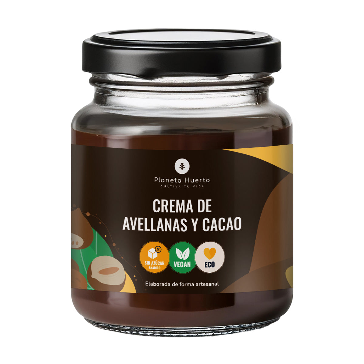 Lot de 3 pots de crème de noisettes et cacao sans sucres ajoutés ECO Planeta Huerto 230 g