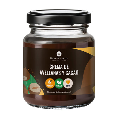 Lot de 3 pots de crème de noisettes et cacao sans sucres ajoutés ECO Planeta Huerto 230 g