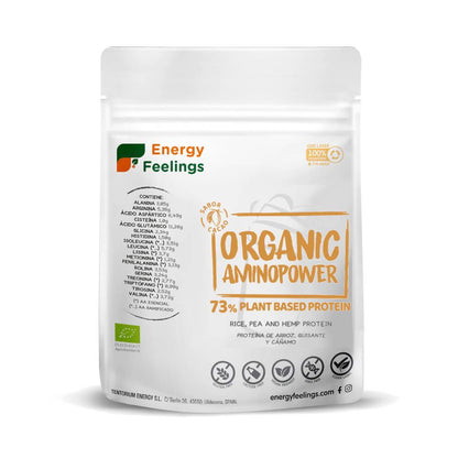 Organic Aminopower veganistisch eiwit 73% cacao Energy Feelings 500 g