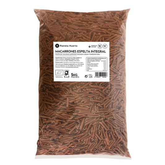Planeta Huerto Organic Wholemeal Spelt Macaroni 5 kg