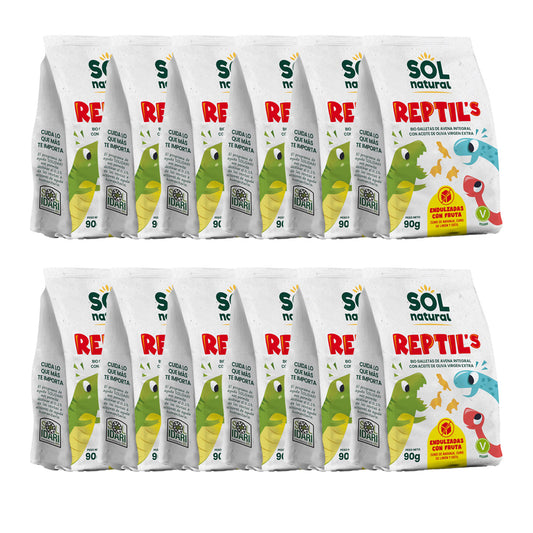 12er-Pack Bio-Kekse mit Hafer und Früchten für Kinder Sol Natural 90 g