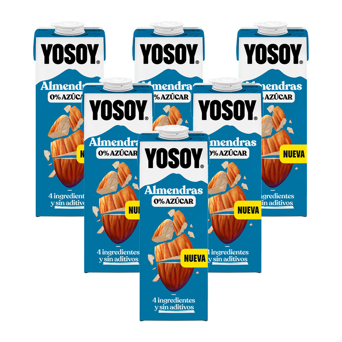 6-pack mandeldryck 0 % socker Yosoy 1 l