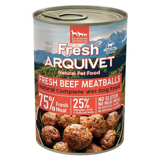 Boulettes de bœuf frais Arquivet 400 g Nourriture humide pour chien au bœuf, patate douce et carotte