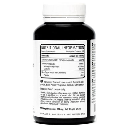 Curcuma 6000 mg avec poivre noir Hivital 120 gélules végétaliennes