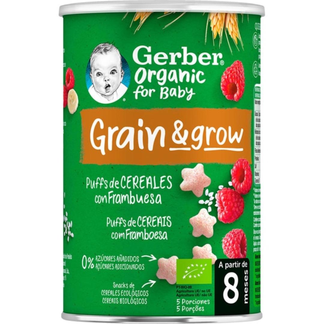 Snack bio au blé et au riz avec framboise Gerber Organic 35 g