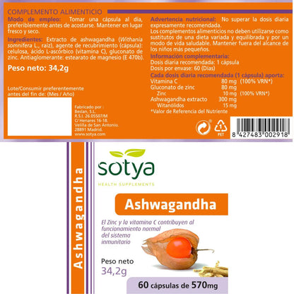 Ashwagandha 570 mg Sotya 60 kapslar