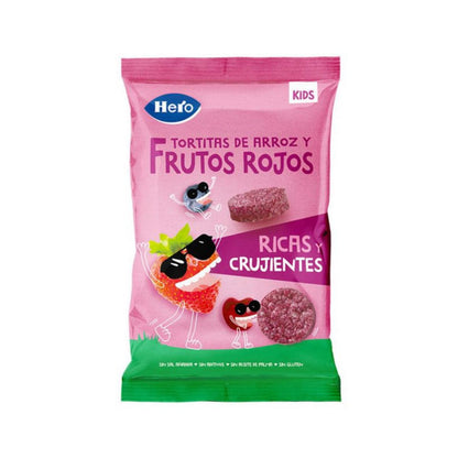 7er-Pack glutenfreie Reiskuchen mit roten Beeren 40 g – Hero Kids