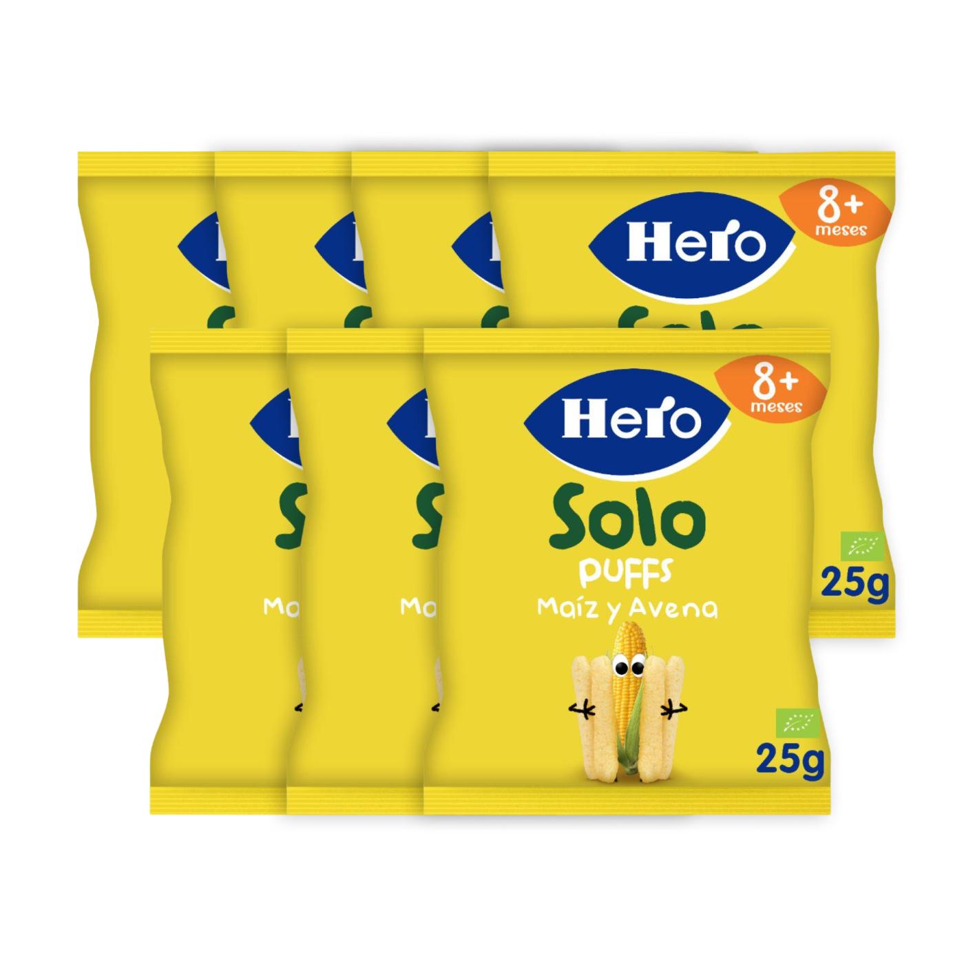 Pack of 7 Organic Corn and Oat Snacks 25 g - Hero Solo