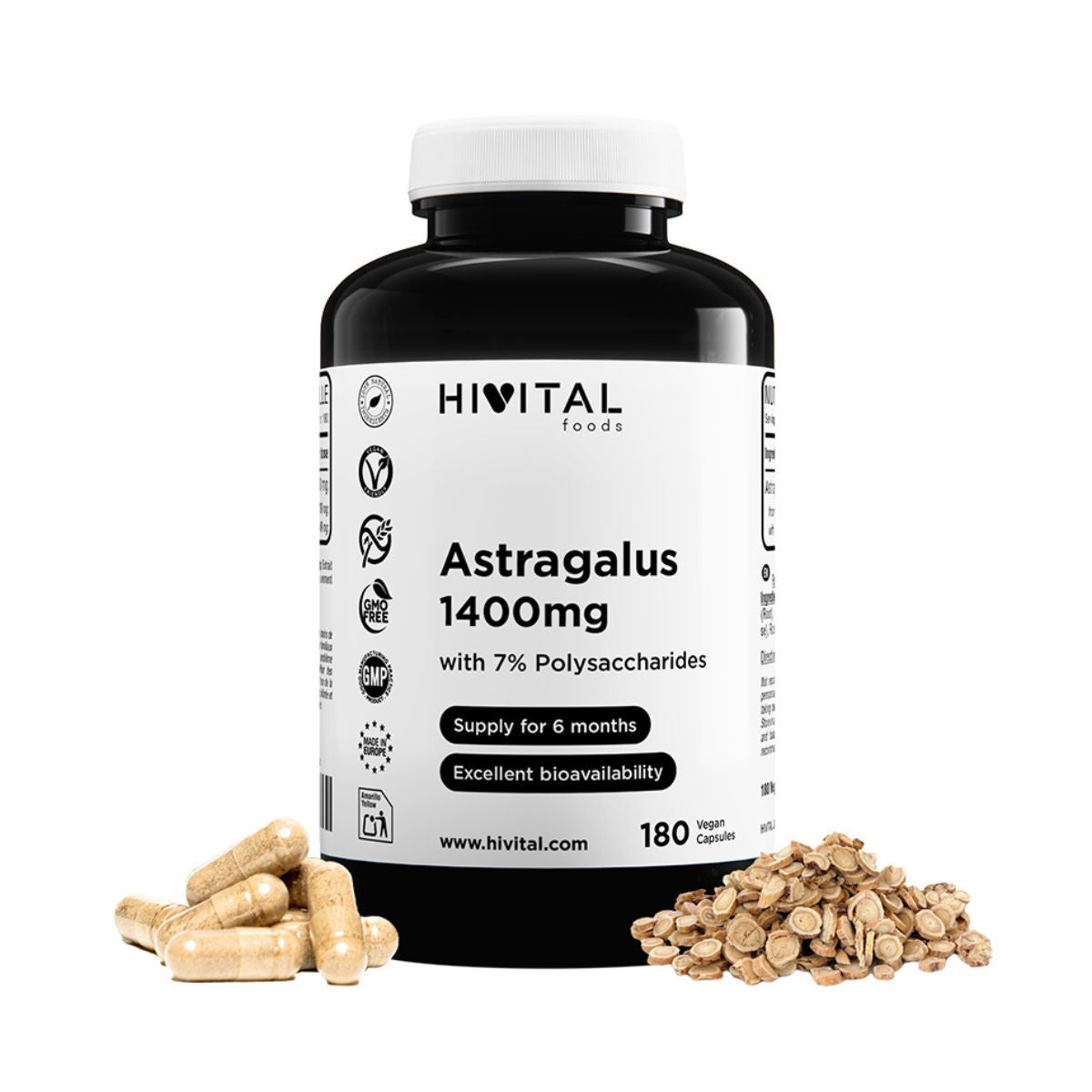 Astrágalo 1400 mg Hivital 180 cápsulas