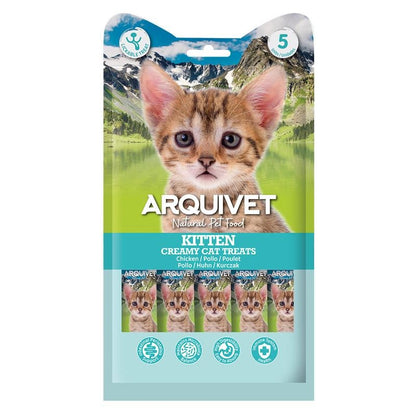 Creamy Cat Treats Snack crémeux Kitten poulet Arquivet 5x14 g