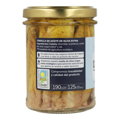 Pack of 12 ECO Planeta Huerto Mackerel in Extra Virgin Olive Oil 190 g