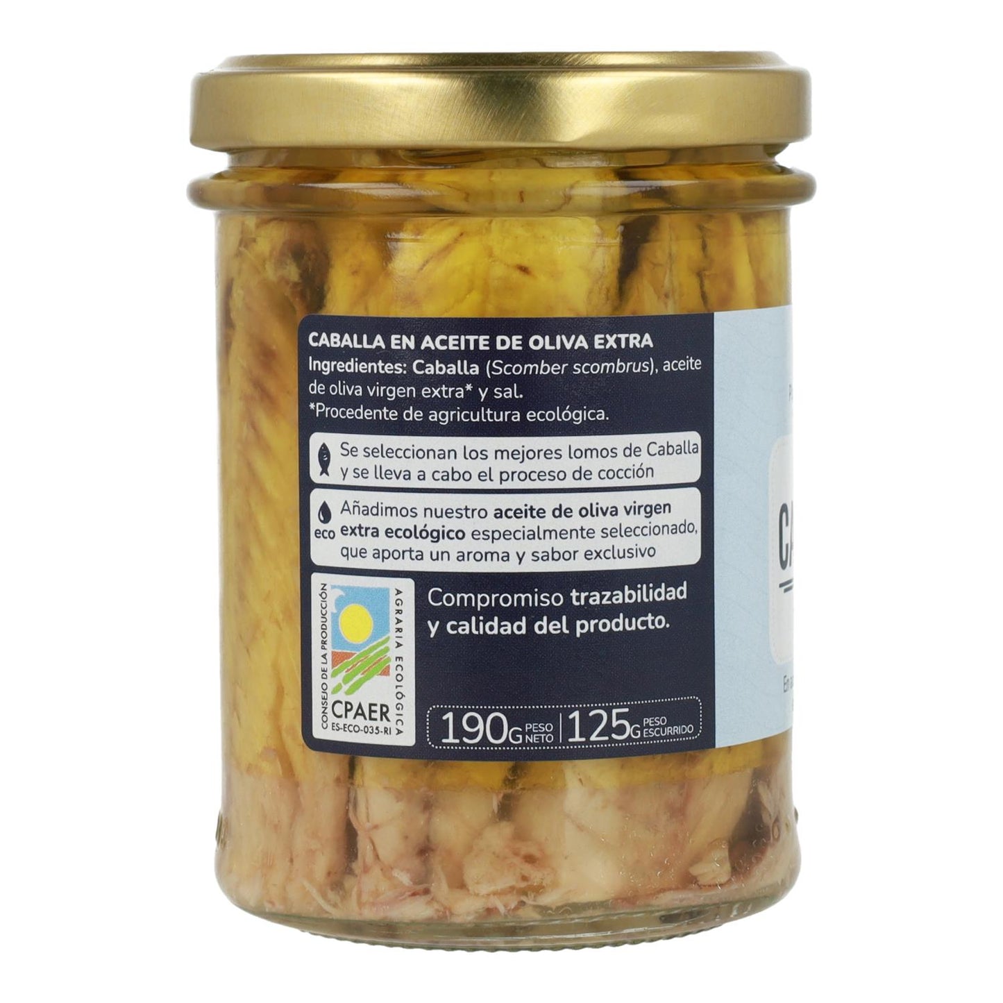 Emballage 6x Maquereaux à l'huile d'olive ECO Planeta Huerto 190 gr