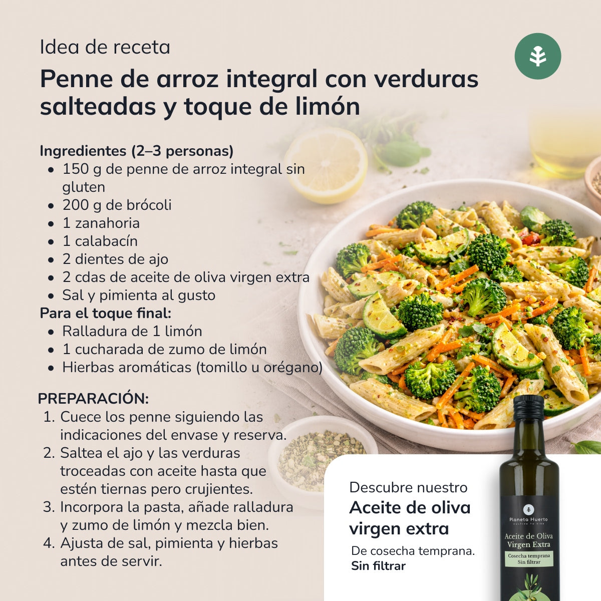 Maccheroni di riso integrale ECO senza glutine Planeta Huerto 500 g