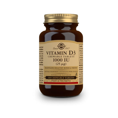 Vitamin D3 1000 IU, 100 chewable tablets of 25μg