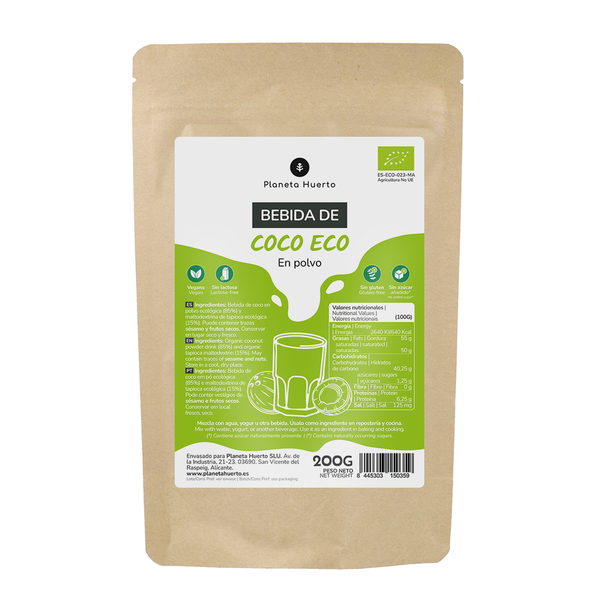 Napój kokosowy w proszku ECO Planeta Huerto 200 g