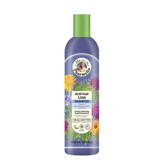 Shampoo anticaduta con rosmarino aromatico e bardana nutriente, Mama Pharmelia, 500 ml