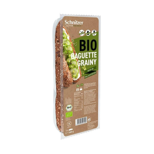 Glutenfreies Baguette mit Leinsamen und Sesam, Bio Schnitzer 160 g