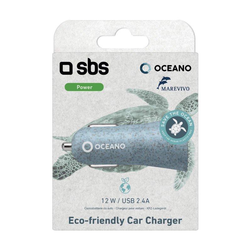 10 W travel charger made from recycled plastic - fast charging, blue SBS