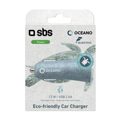 10 W travel charger made from recycled plastic - fast charging, blue SBS
